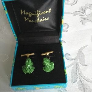 Vintage frog cuff links